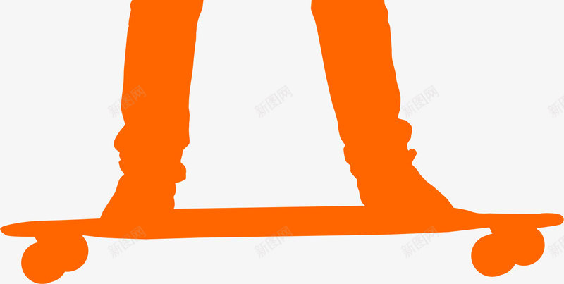 玩长板的男子2png免抠素材_新图网 https://ixintu.com 人物 动感 橙色 滑板 玩滑板的男子剪影 男子 运动 长板