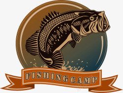 鱼竿图标钓鱼俱乐部标签图标高清图片