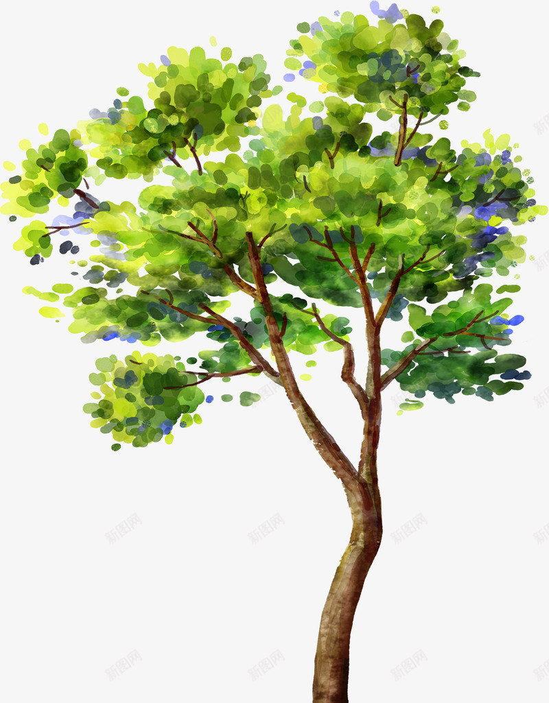 创意绿色的大树彩绘png免抠素材_新图网 https://ixintu.com 创意 大树 彩绘 绿色