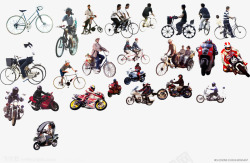 海报电动车骑行的人们高清图片