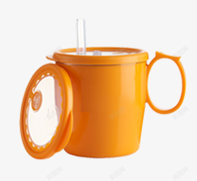 橙色杯子png免抠素材_新图网 https://ixintu.com 儿童 喝水 杯子 橙