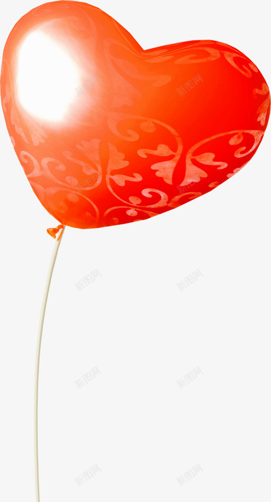 橙色花纹桃心气球png免抠素材_新图网 https://ixintu.com 桃心气球 橙色气球 花纹气球