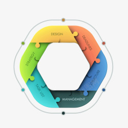 彩色商务旋转图形矢量图素材