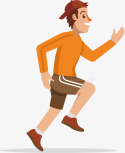 橙色裤子户外运动的男孩矢量图高清图片
