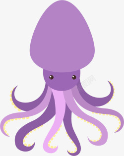世界海洋日紫色章鱼素材