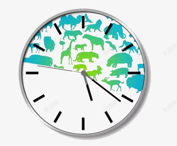动物时钟png免抠素材_新图网 https://ixintu.com 动物 各种场合都可使用 圆形时钟 多样化 家用 无数字时钟 蓝色 钟表