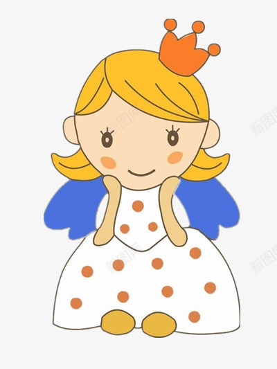 尊贵的小公主png免抠素材_新图网 https://ixintu.com 卡通 少女 皇冠 美丽