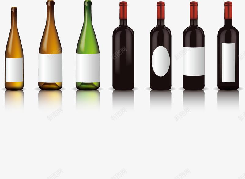 各种颜色酒瓶png免抠素材_新图网 https://ixintu.com 洋酒 红酒 酒瓶 酒精