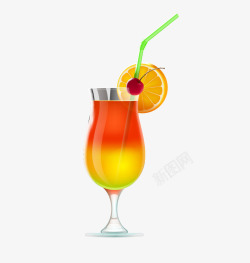 橙色鸡尾酒素材鸡尾酒高清图片
