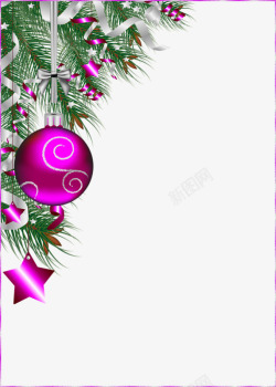 彩球相框卡通紫色彩球装饰背景相框高清图片