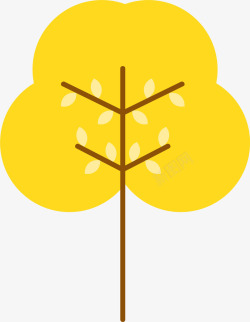 简单可爱的黄树素材