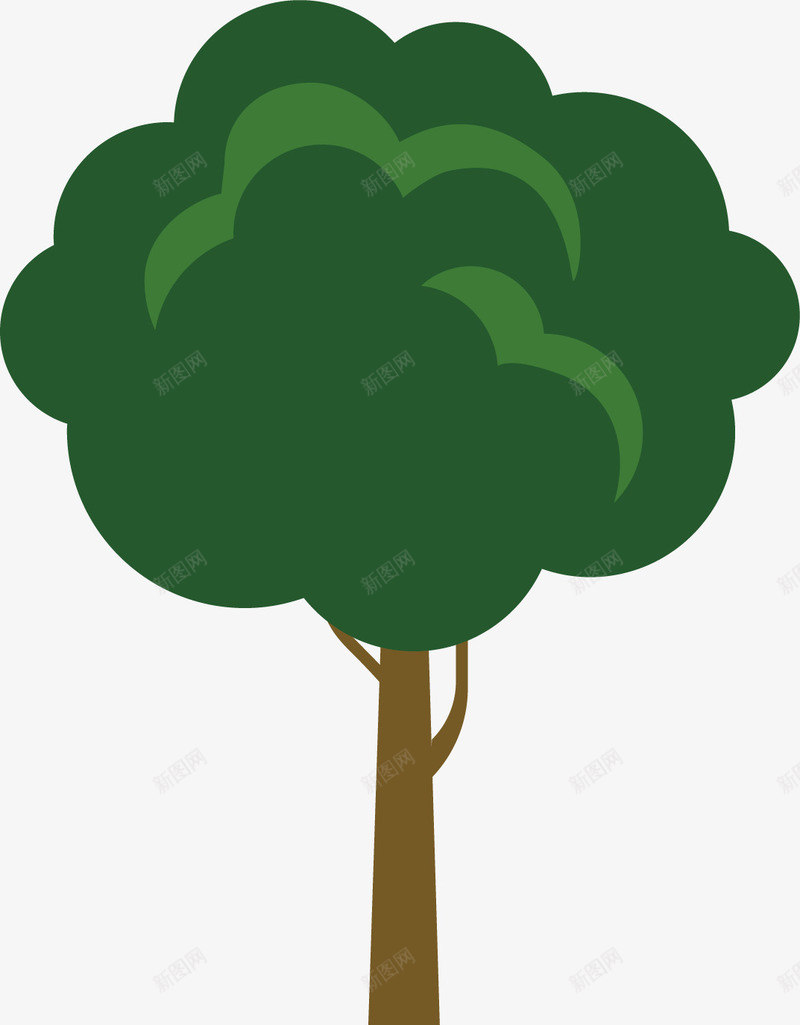 绿色的大树矢量图ai免抠素材_新图网 https://ixintu.com 木材 树叶 树木 植株 植物 绿树 高大 矢量图