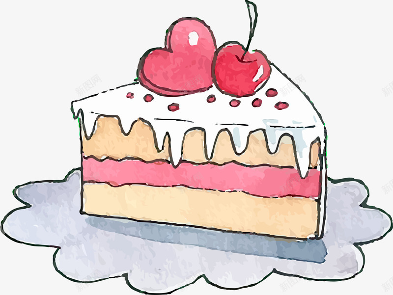 水彩卡通蛋糕食物png免抠素材_新图网 https://ixintu.com 卡通贴纸 手绘 时尚潮流 甜蜜 矢量图案 蛋糕 食物