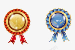 蓝色顶级质量奖牌荣誉质感标签高清图片