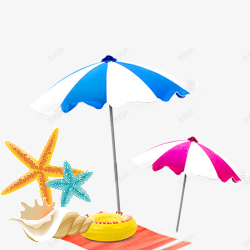 海边沙滩png免抠素材_新图网 https://ixintu.com 唯美 沙滩 海洋 海洋生物 海边 贝壳 雨伞