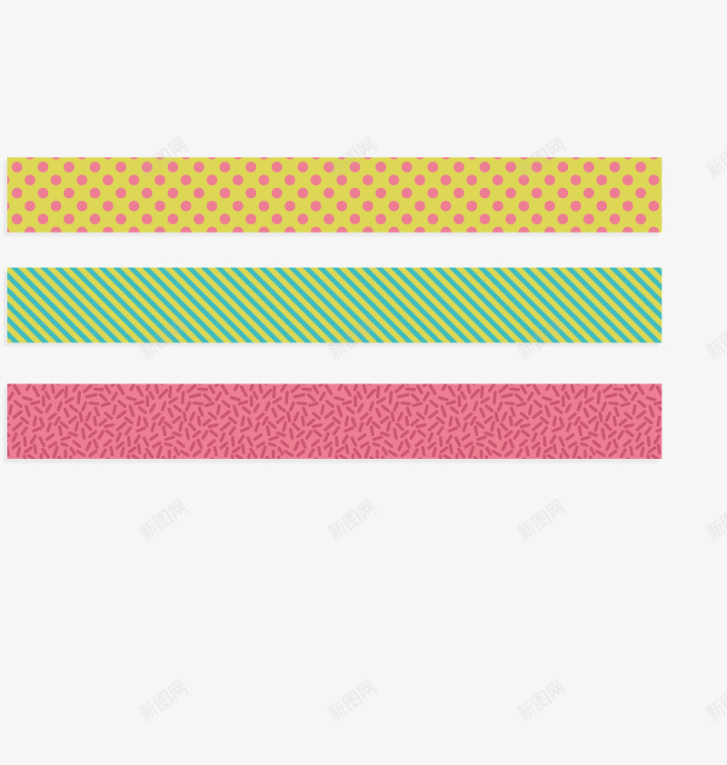彩色条矢量图ai免抠素材_新图网 https://ixintu.com 包装带 条纹 波点 装饰带 矢量图