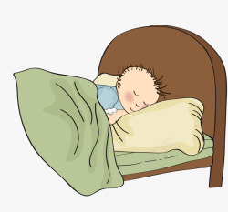 卡通插画抱着枕头睡觉的婴儿矢量图素材