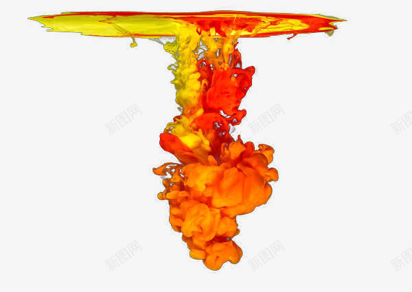 橙色水下墨团png免抠素材_新图网 https://ixintu.com 墨团 墨水 墨汁 染料 橙色 水下扩散 水中墨 水墨风 颜料