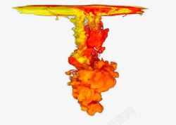 橙色水下墨团素材