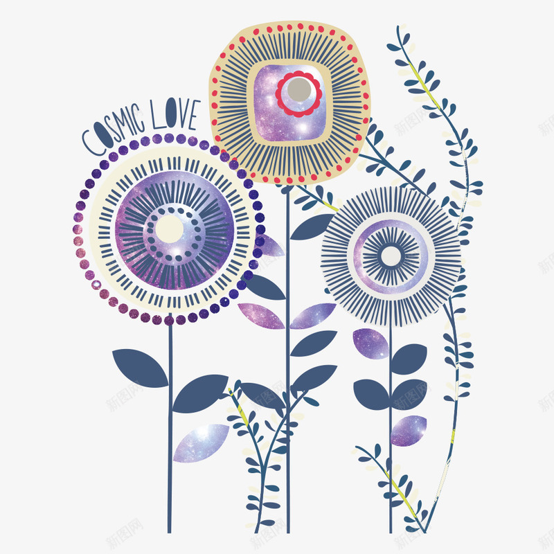 创意花朵印花矢量图ai免抠素材_新图网 https://ixintu.com T恤印花 T恤印花图案 创意花朵 印花图案 服装印花 服装印花设计 矢量印花 矢量图