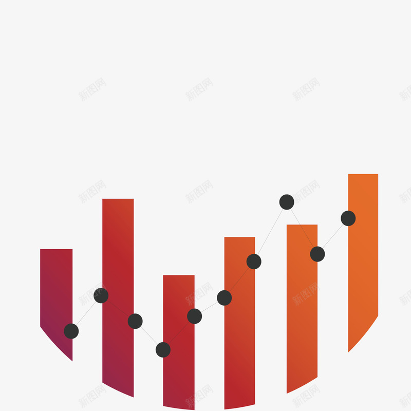 橙色柱形折线趋势png免抠素材_新图网 https://ixintu.com 分析 商务 折线 数据 柱形 橙色 行情 趋势