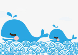 鲸鱼矢量图片鲸鱼卡通蓝色条纹片矢量图高清图片