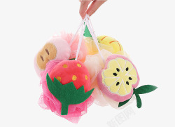 洗澡网纱球各种水果造型沐浴球高清图片