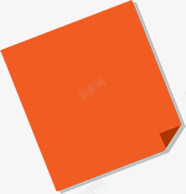 橙色方形折纸带折角图标图标