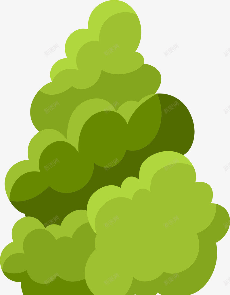 绿色小树装饰图案png免抠素材_新图网 https://ixintu.com 卡通树木 大树 树木 简约