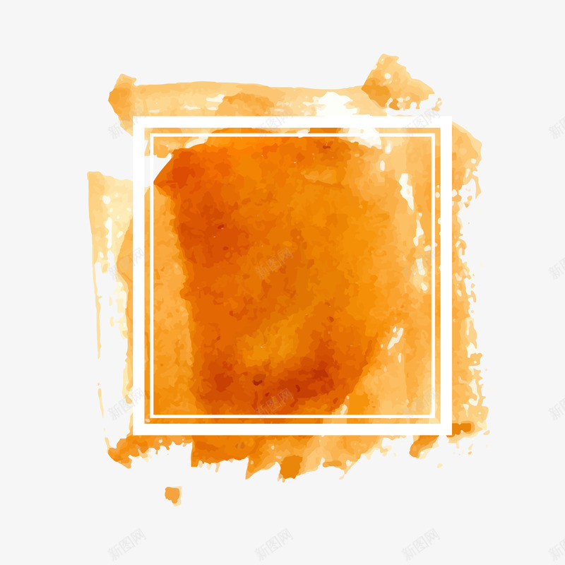 橙色水彩绘标签png免抠素材_新图网 https://ixintu.com 卡通标签 卡通水彩绘 橙色标签 背景装饰