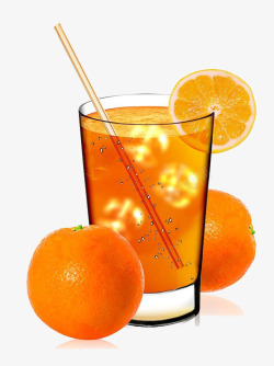 一杯冰橙汁素材