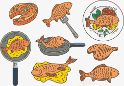 橙色烤鱼鱼类美食高清图片