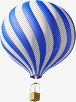 蓝白条纹热气球卡通效果素材