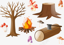 砍伐木材矢量图素材