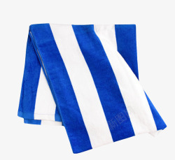 蓝白色条纹没折好的毛巾清洁用品素材
