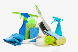 各种打扫清洁卫生的用具素材