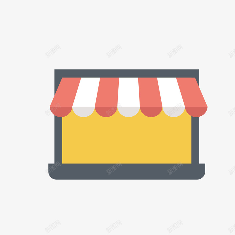 黄色商店矢量图ai免抠素材_新图网 https://ixintu.com 商务 商店 圆角 扁平化 条纹 电商 黄色 矢量图