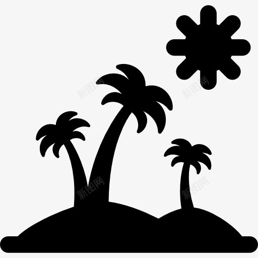 景观图标png_新图网 https://ixintu.com 树木 热带棕榈树岛 自然 阳光