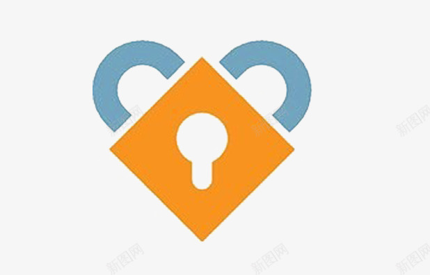 简易的标志png免抠素材_新图网 https://ixintu.com 元素 几何 橙色 简易 蓝色 钥匙孔