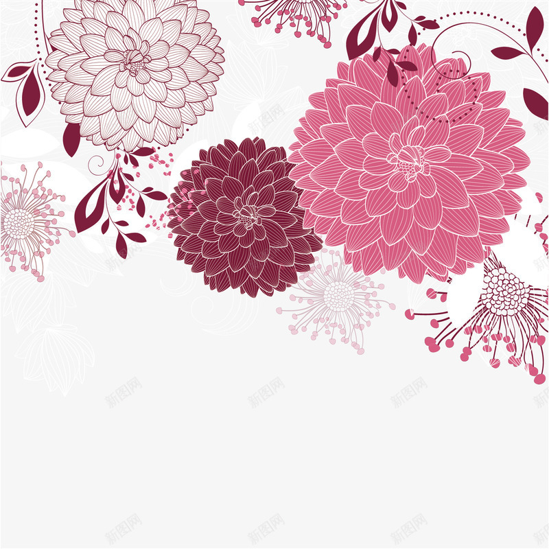 彩绘绣球花png免抠素材_新图网 https://ixintu.com 彩绘 植物 绣球花 花卉