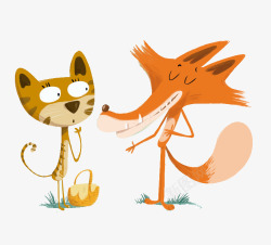 狐狸和小猫素材