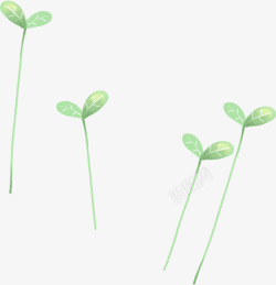 小豆芽创意彩绘绿色小豆芽高清图片
