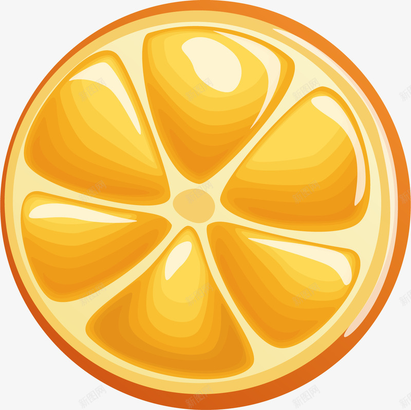 橙子瓣png免抠素材_新图网 https://ixintu.com 光亮 六瓣 切开 夏日 手绘 橙子 橙色 水彩 水果