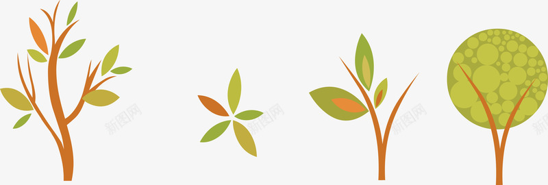 树木主题LOGO图标png_新图网 https://ixintu.com logo 叶子 标志 树 树叶 树木 花