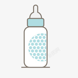 瓶子花纹蓝色奶瓶装饰案矢量图高清图片