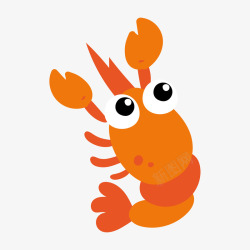 橙色龙虾黄橙色的卡通龙虾矢量图高清图片