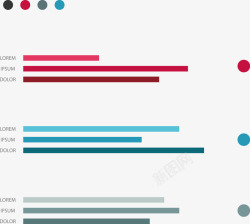 创意横向柱形圆圈说明图素材