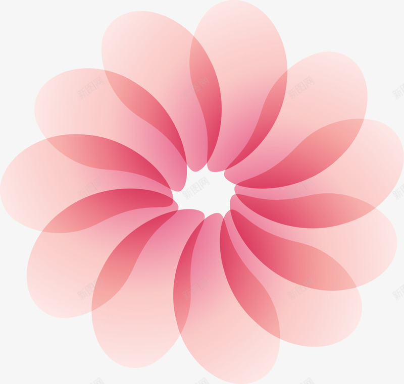粉色旋转花瓣png免抠素材_新图网 https://ixintu.com 圆形 花朵 花瓣