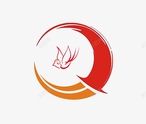 红橙色燕子拥抱着小燕子的标志图标png_新图网 https://ixintu.com logo 图标 小燕子 拥抱 标志 燕子 燕子LOGO 红橙色