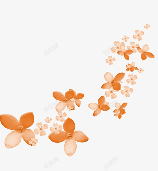 橙色清新花朵漂浮png免抠素材_新图网 https://ixintu.com 免抠PNG 橙色 清新 漂浮素材 花朵